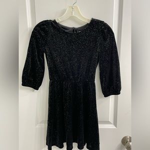 Gap kids girls black sparkly velvet dress size medium
